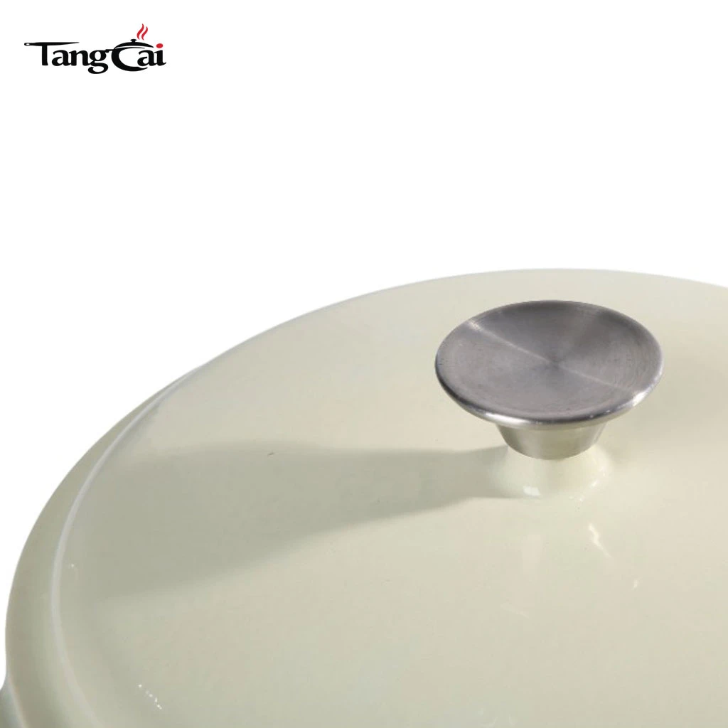 OEM Cream White Enameled Cast Iron Saucepan | Multi-purpose Large Deep Frying Pan