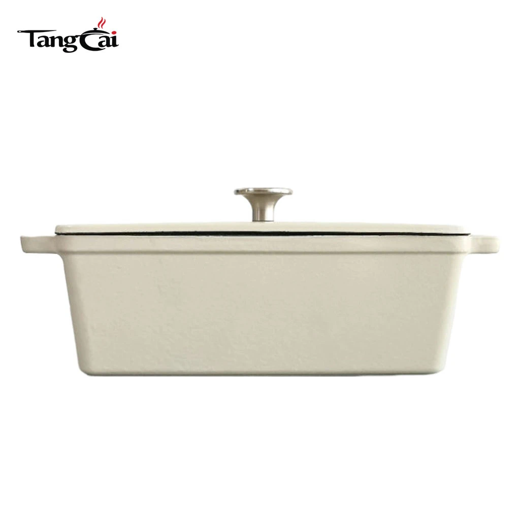Custom Enameled Cast Iron Rectangular Bread Pan with Lid, Multipurpose Meat Loaf Pan Bread Oven FDA LFGB Certificated
