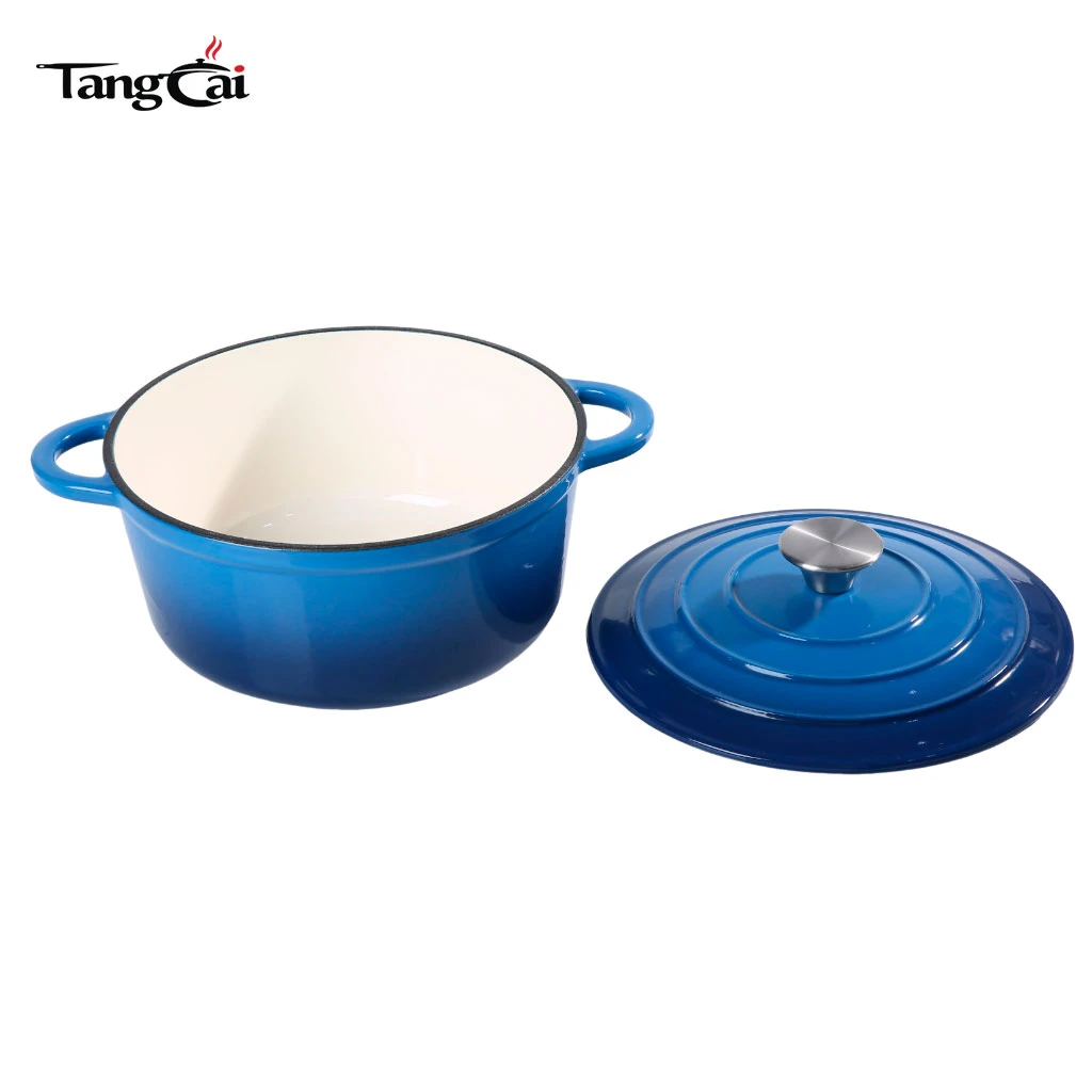 5.5QT Blue Enameled Cast Iron Dutch Oven, Hot-selling Family Casserole Pot with Lid, 1M+ Sold Cookware