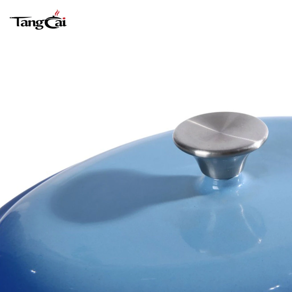 Oval Shape Large Capacity Enameled Cast Iron Dutch Oven with Lid, Big Size Casserole Pot for Slow Stewing