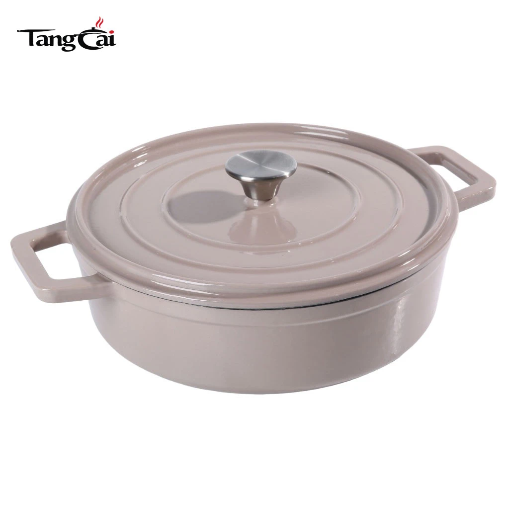 Wholesale Small Enameled Cast Iron Dutch Oven, Mini Seafood Casserole Pot with Flat Lid