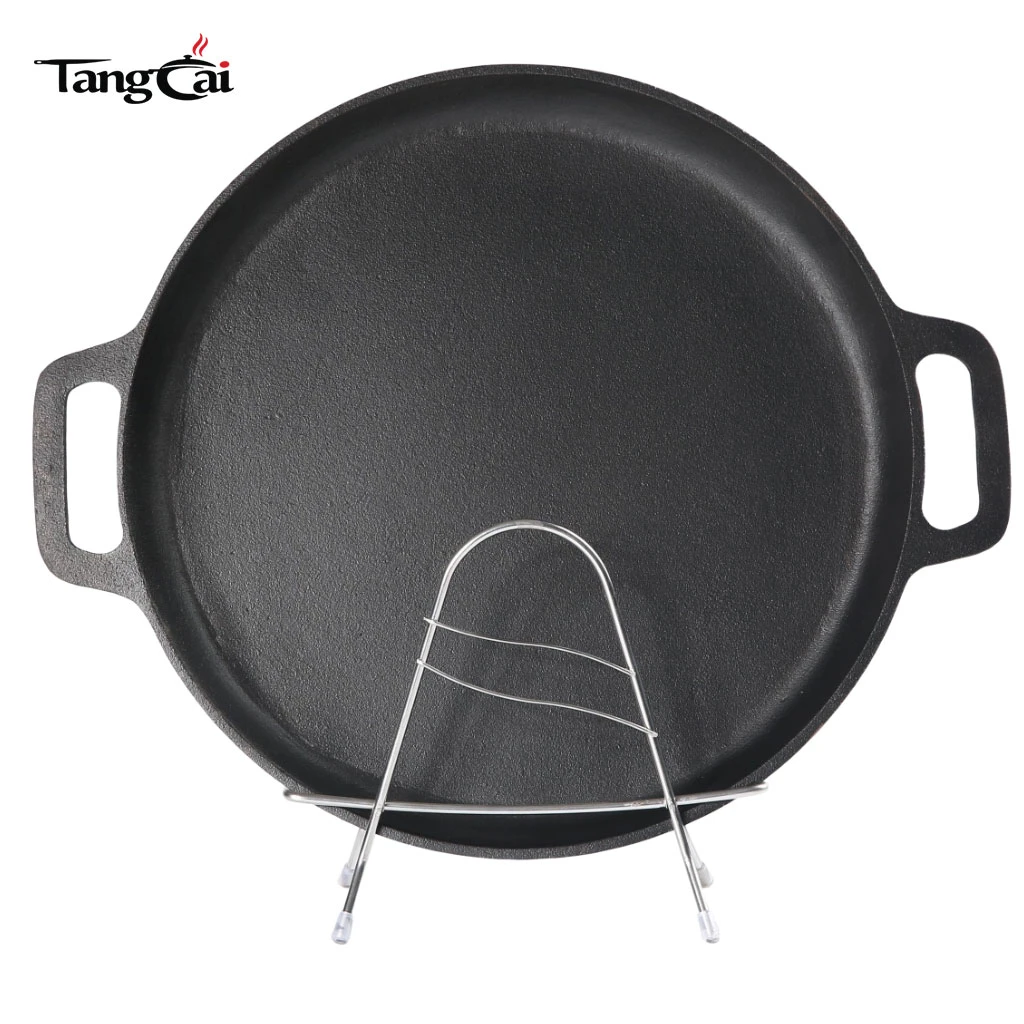 Wholesale Preseasoned 12&rdquo; 14&rdquo; 16&rdquo; Cast Iron Pizza Pan, Nonstick Round Griddle Tray