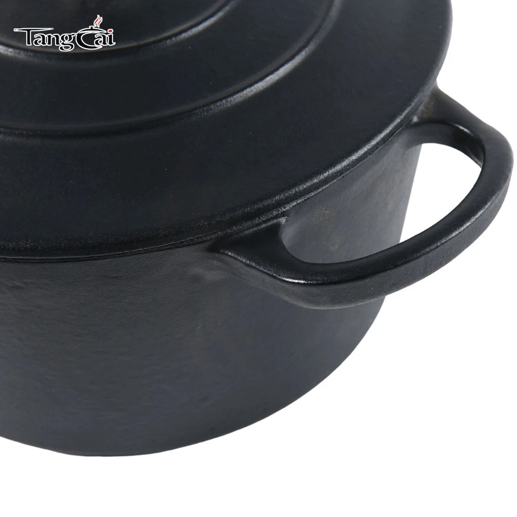 2026 New Design Cookware Cast Iron Enamel Coated Dutch Oven With Thermometer For Home Kitchen Daily Stewing Frying