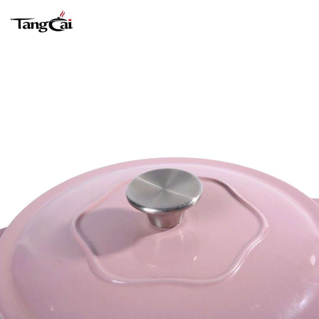 Trendy Pink Cookware 5.5Quart Enameled Cast Iron Dutch Oven, Multi Size for Choices