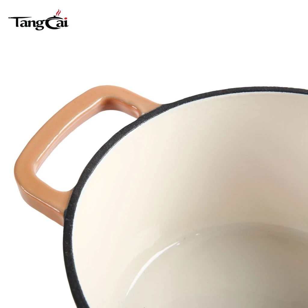 3.5Quart Enameled Cast Iron Saucepan with Lid Mini Deep Skillet Pan with Long Handle