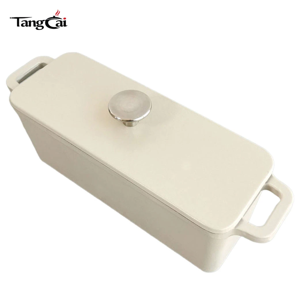 Custom Enameled Cast Iron Rectangular Bread Pan with Lid, Multipurpose Meat Loaf Pan Bread Oven FDA LFGB Certificated