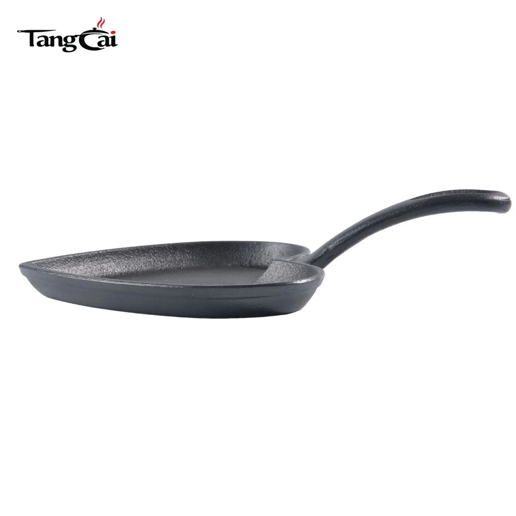 10-Inch Pre-Seasoned Cast Iron Heart Shaped Skillet with Long Handle