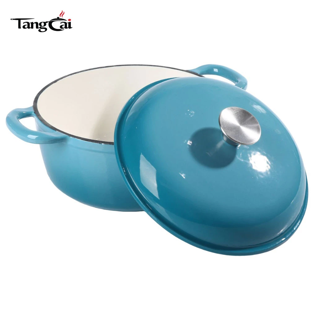 Enameled Cast Iron Dutch Oven with high dome lid, Deep Body Casserole Pot for Sourdough Bread Baking