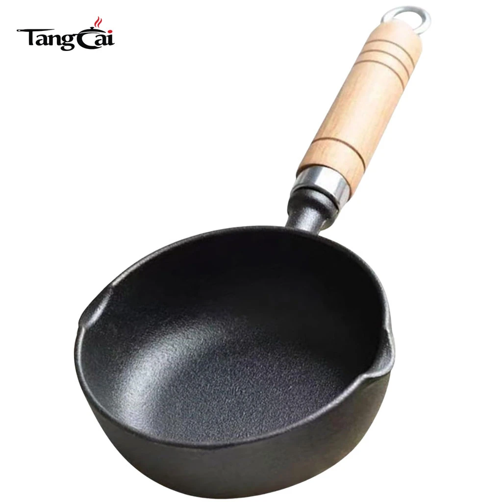 2Piece Mini Cast Iron Skillet Small Egg Frying Pan Melting Pot with Double Drip Spout