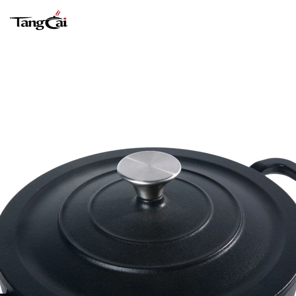7-Quart Enamel Cast Iron Dutch Oven Pot &ndash; Matte Black &ndash; Heavy-Duty Casserole Pot for Slow Cooking, Braising & Baking