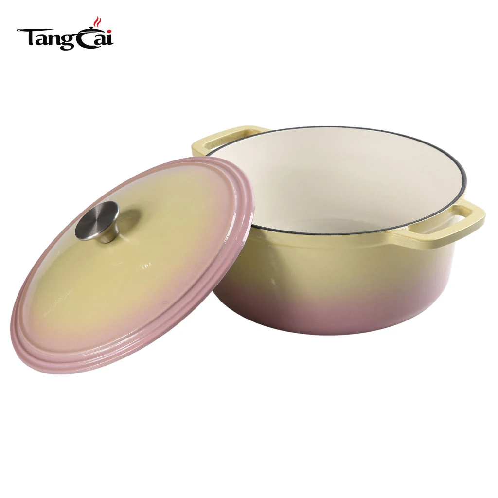 Classic Style 5QT Enameled Cast Iron Dutch Oven Pot with Lid for Sourdough Bread Baking