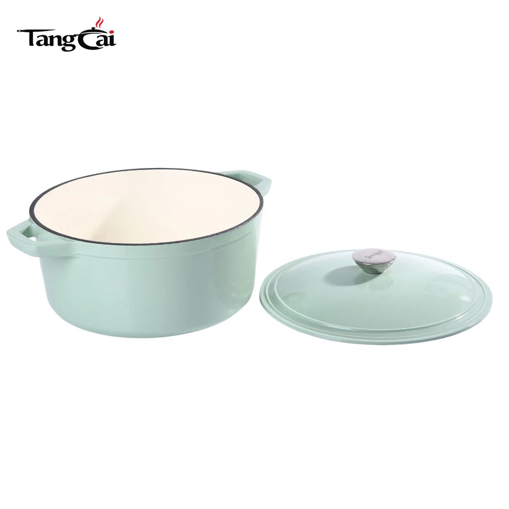 Modern Style 5.5QT Enameled Cast Iron Dutch Oven Round Casserole Pot with Lid