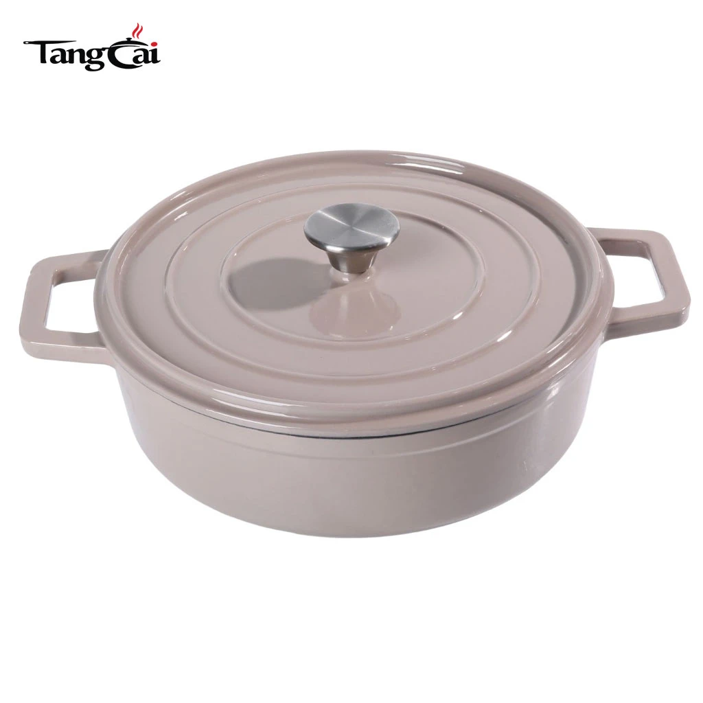 Wholesale Small Enameled Cast Iron Dutch Oven, Mini Seafood Casserole Pot with Flat Lid