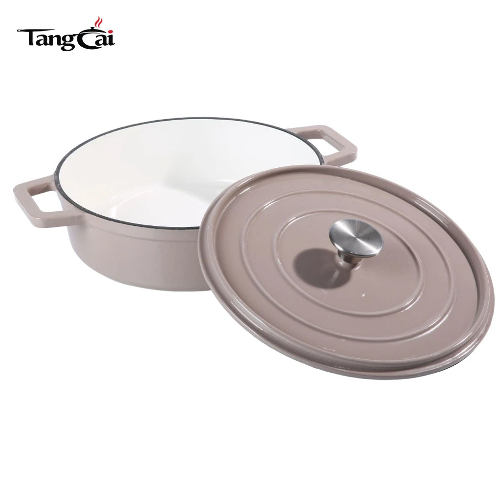 Wholesale Small Enameled Cast Iron Dutch Oven, Mini Seafood Casserole Pot with Flat Lid