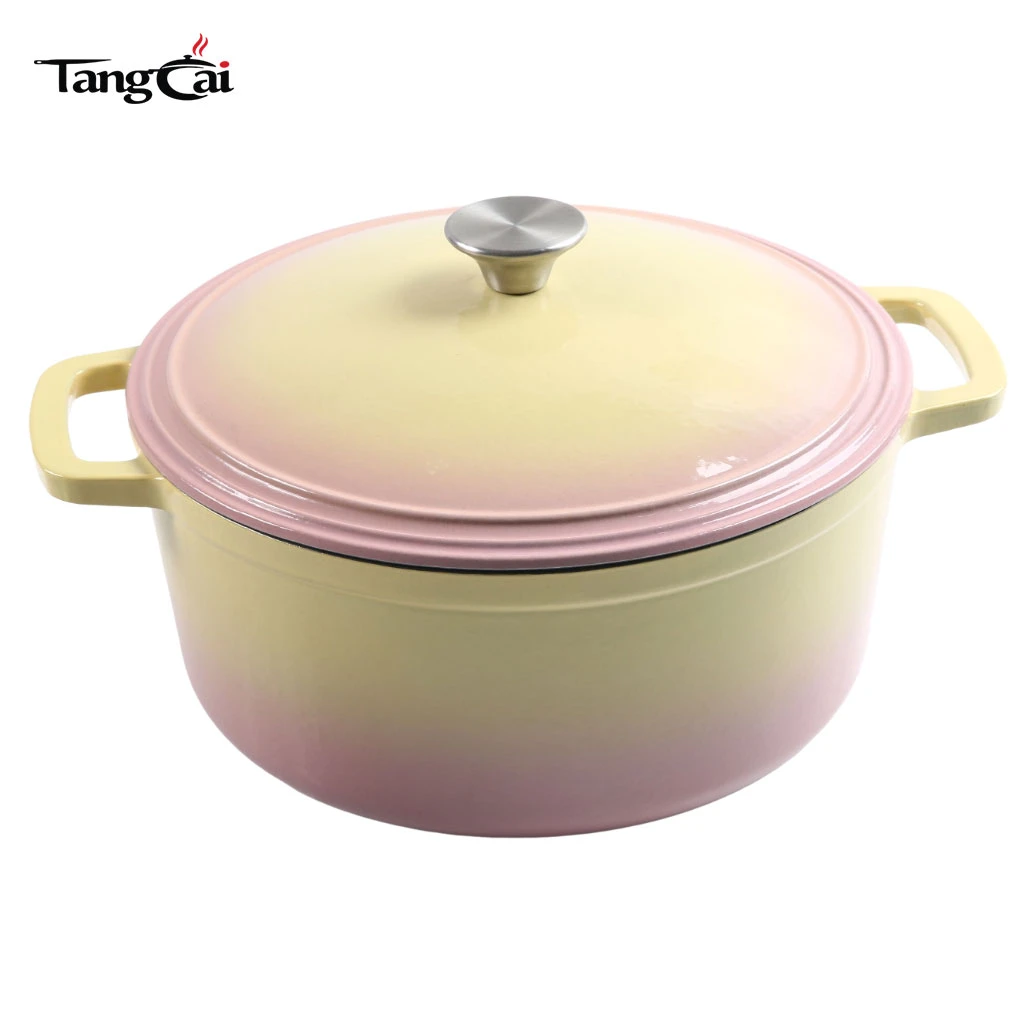 Classic Style 5QT Enameled Cast Iron Dutch Oven Pot with Lid for Sourdough Bread Baking