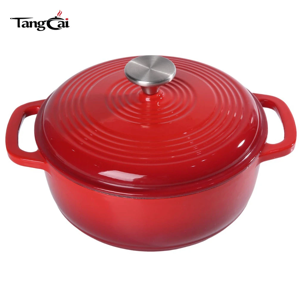 6QT Round Enameled Cast Iron Dutch Oven - Perfect for Sourdough Bread Baking