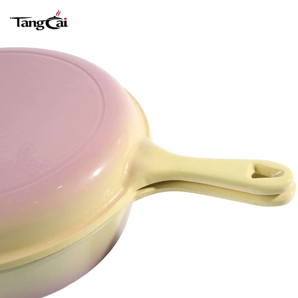 Enameled Cast Iron 2-in-1 Multi Combo Cooker with Long Handle