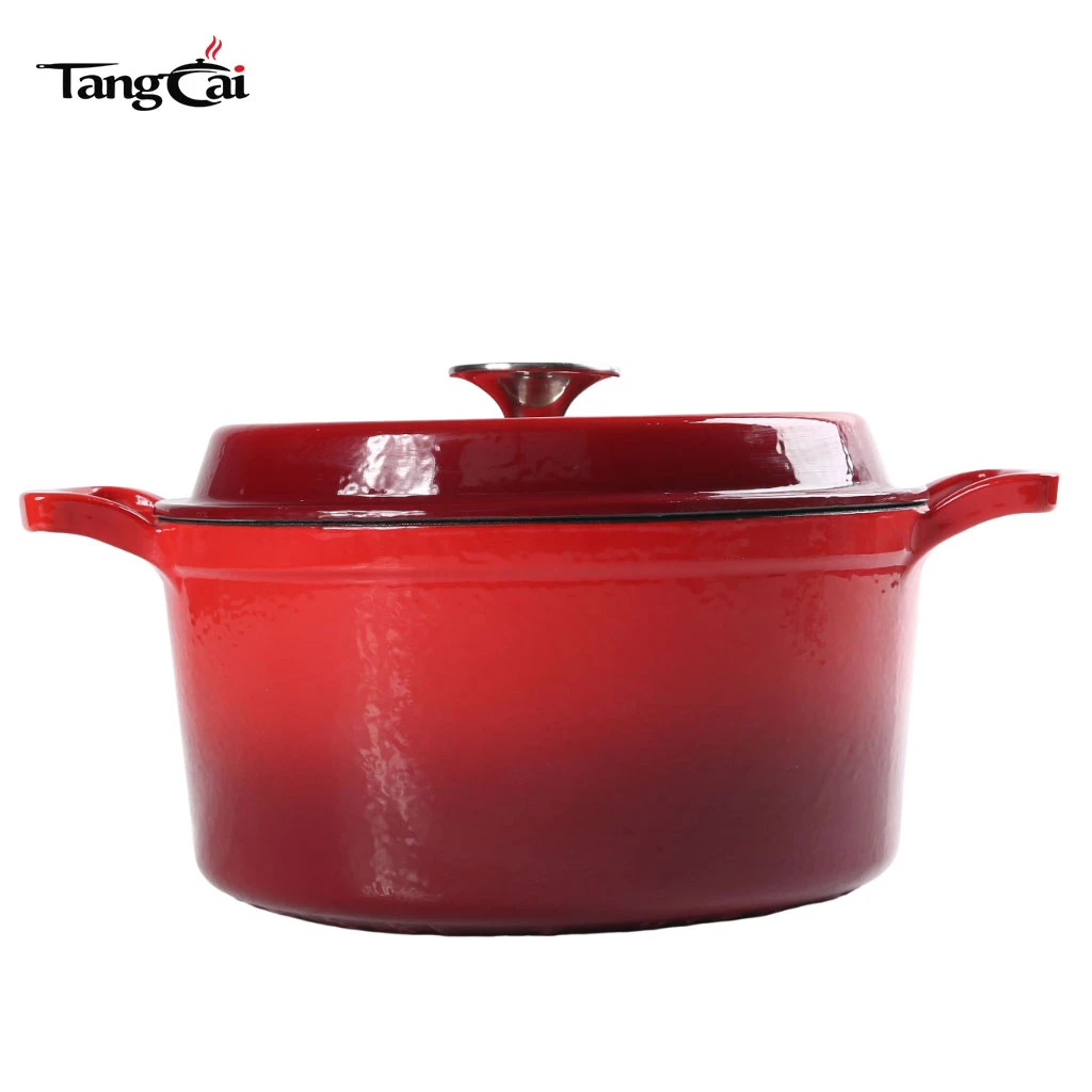 5QT Enamel Cast Iron Dutch Oven with Large Wider Handles