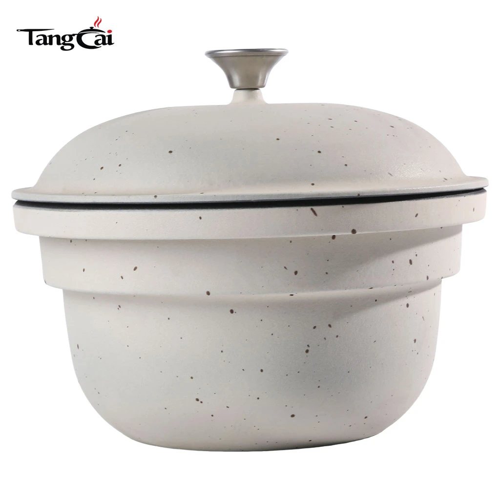Large Enameled Cast Iron Rice Pot, Japanese Style Gohan Nabe Rice Cooker