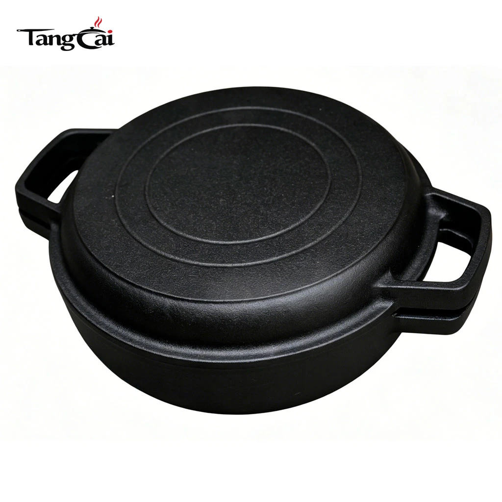 Wholesale Pre-Seasoned Cast Iron 2-in-1 Combo Cooker, Round Bread Baker & Roasting Pan