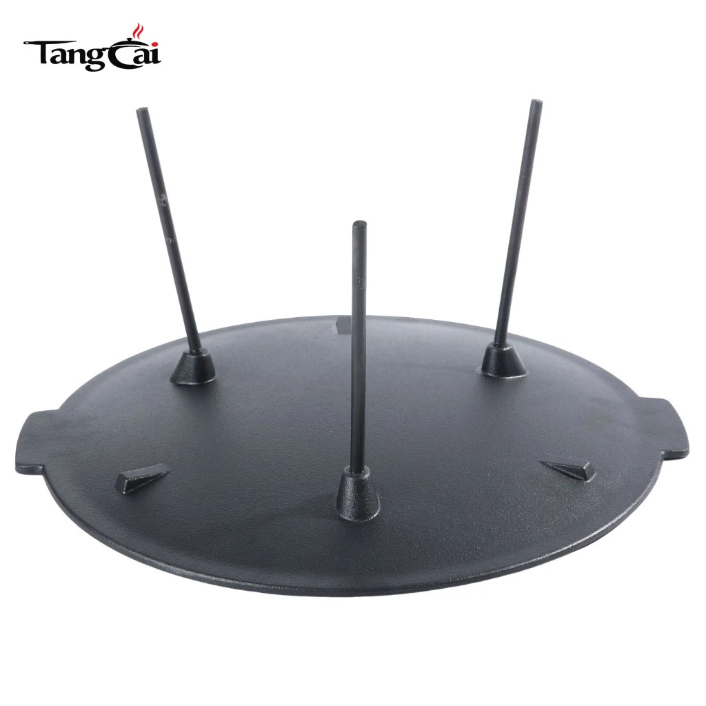 Large Flat Cast Iron Outdoor Griddle Pan- Pre-Seasoned Black Iron Fire Pit for BBQ Grilling