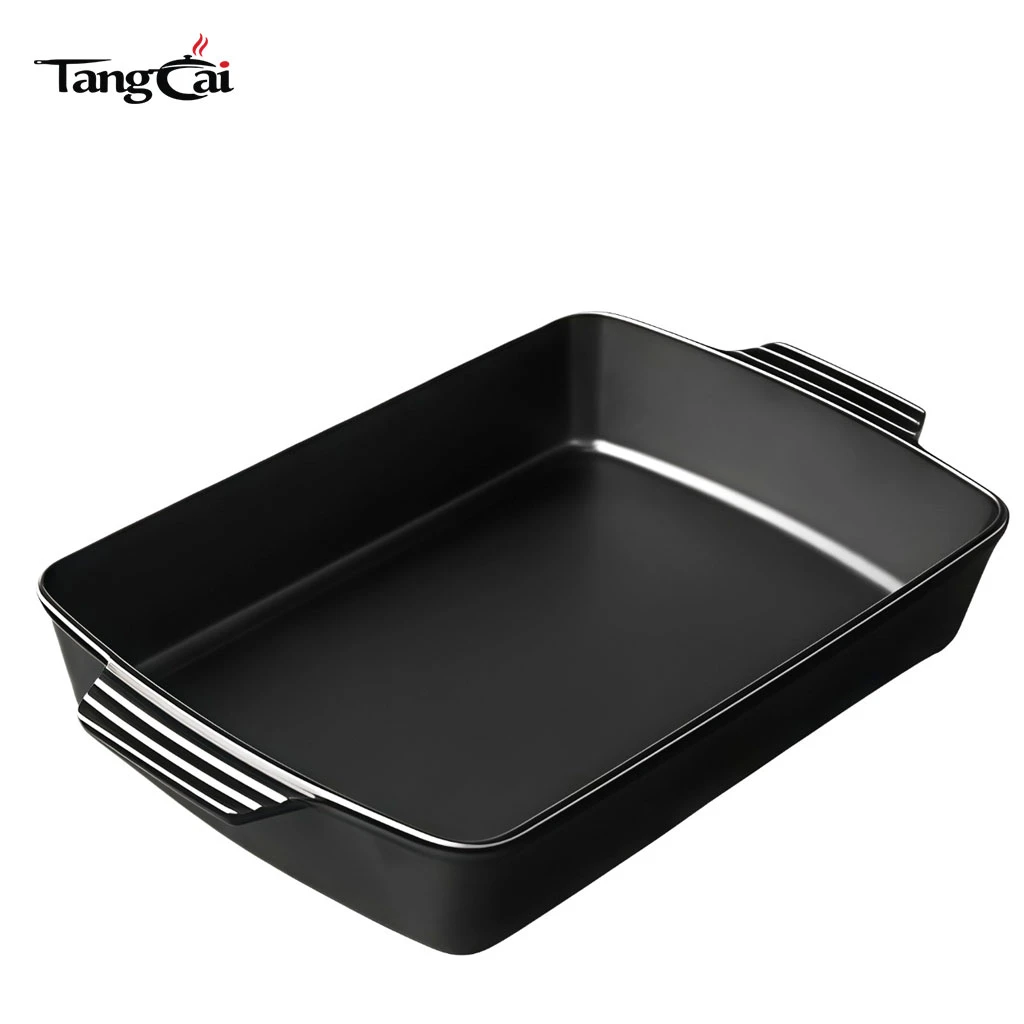 Factory Supply Pre-Seasoned Cast Iron 2-in-1 Combo Cooker, Rectangular Bread Baker & Roasting Pan