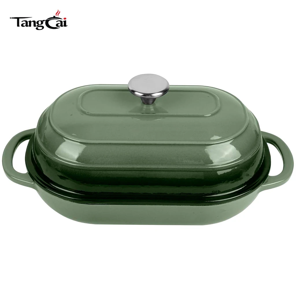 2026 Trending Bakeware 6QT Oval Enameled Cast Iron Bread Oven with Dome Lid