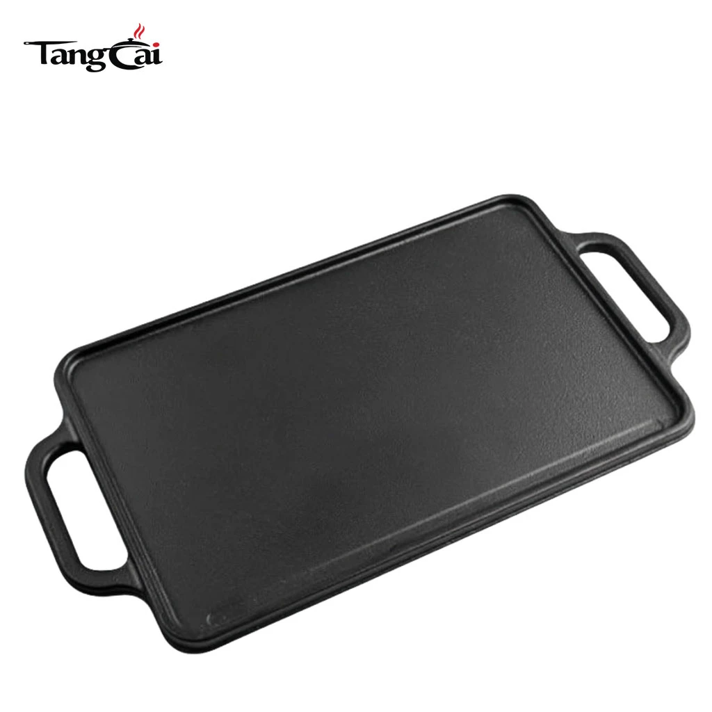 Wholesale Rectangular Cast Iron Reversible Grill BBQ Cast Iron Plancha Griddle Pan