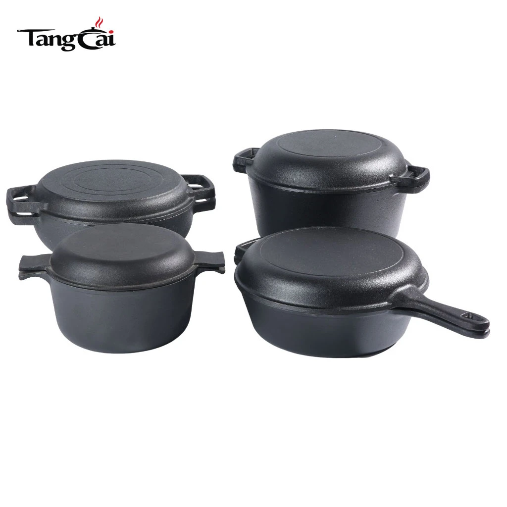 Multi-Purpose Pre-Seasoned Black Iron Combo Cooker Set