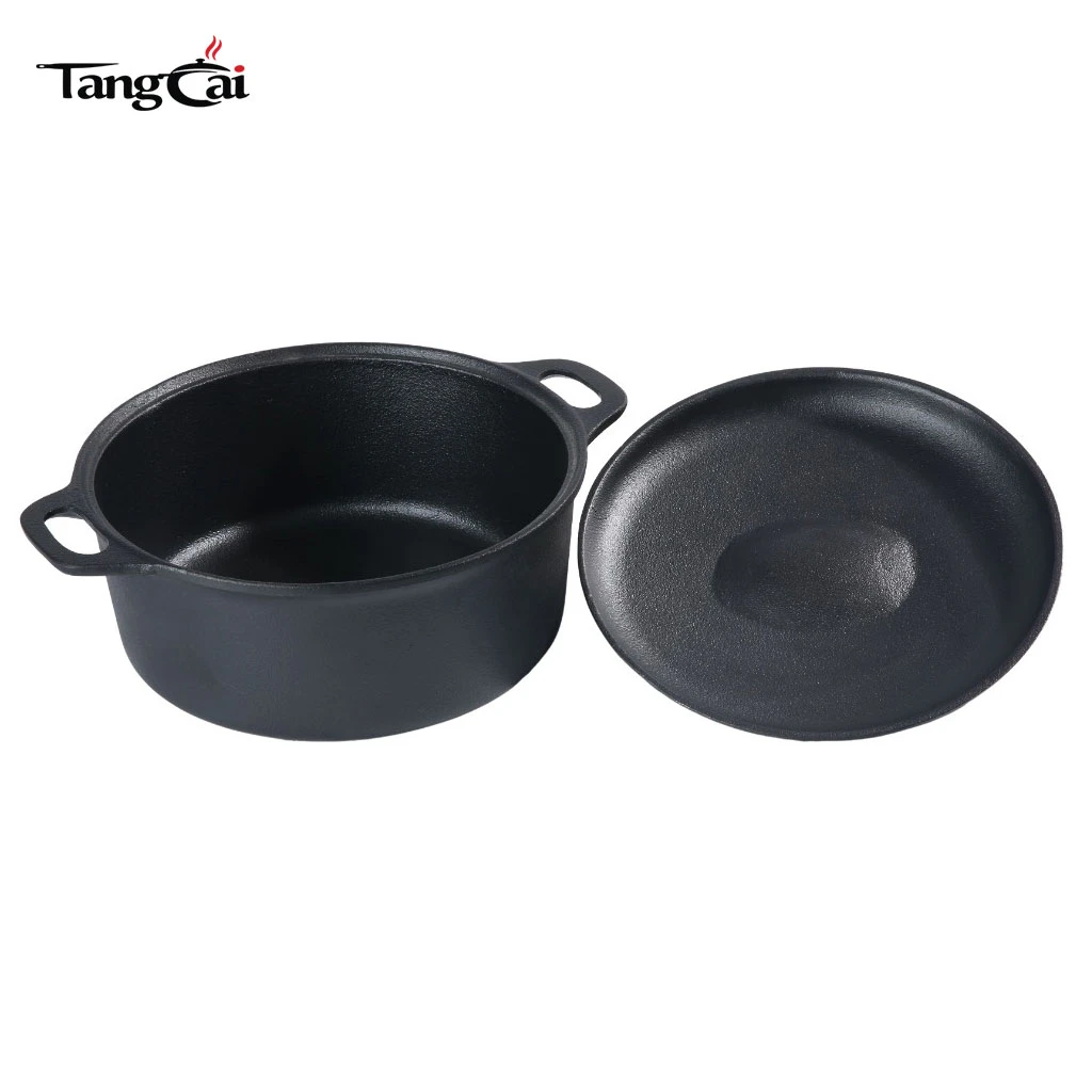 Wholesale Pre-Seasoned Cast Iron Dutch Oven Pot, Small Deep Round Camping Pot for Stews, Bread Baking & Slow Cooking
