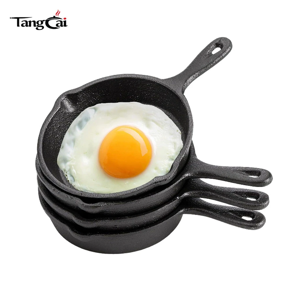 Wholesale 4-Piece Mini Cast Iron Fry Pan Set, Stackable Single-Size Small Round Skillet Set