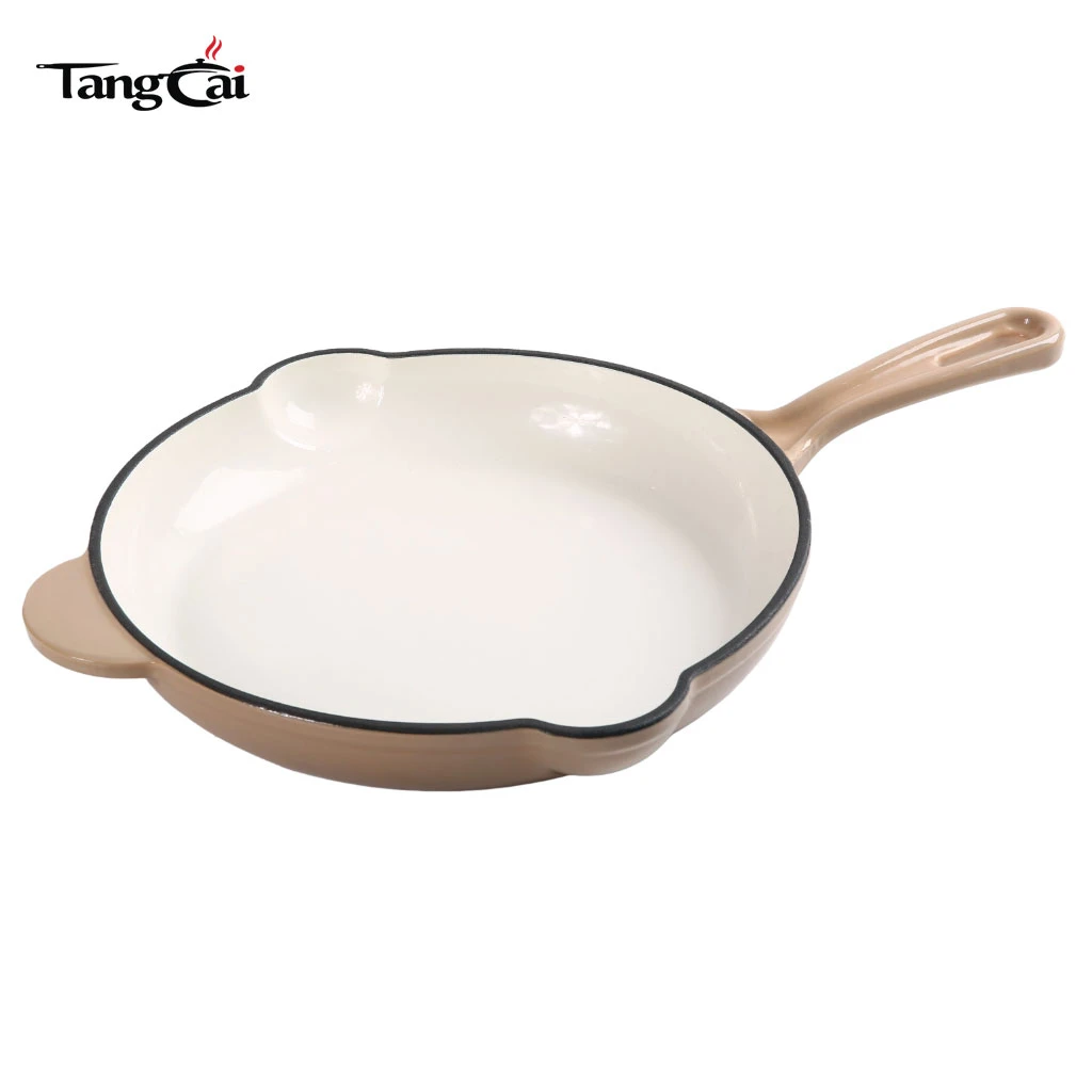 Premium 11 Inch Enamel Coated Round Cast Iron Fry Pan