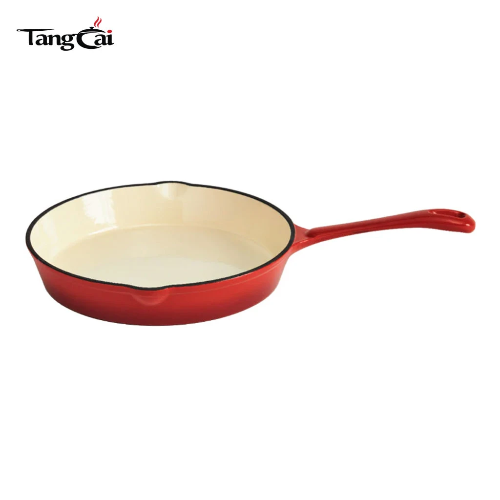 Custom Luxury 6-Piece Enameled Cast Iron Cookware Set- Glossy Red Pots and Pans