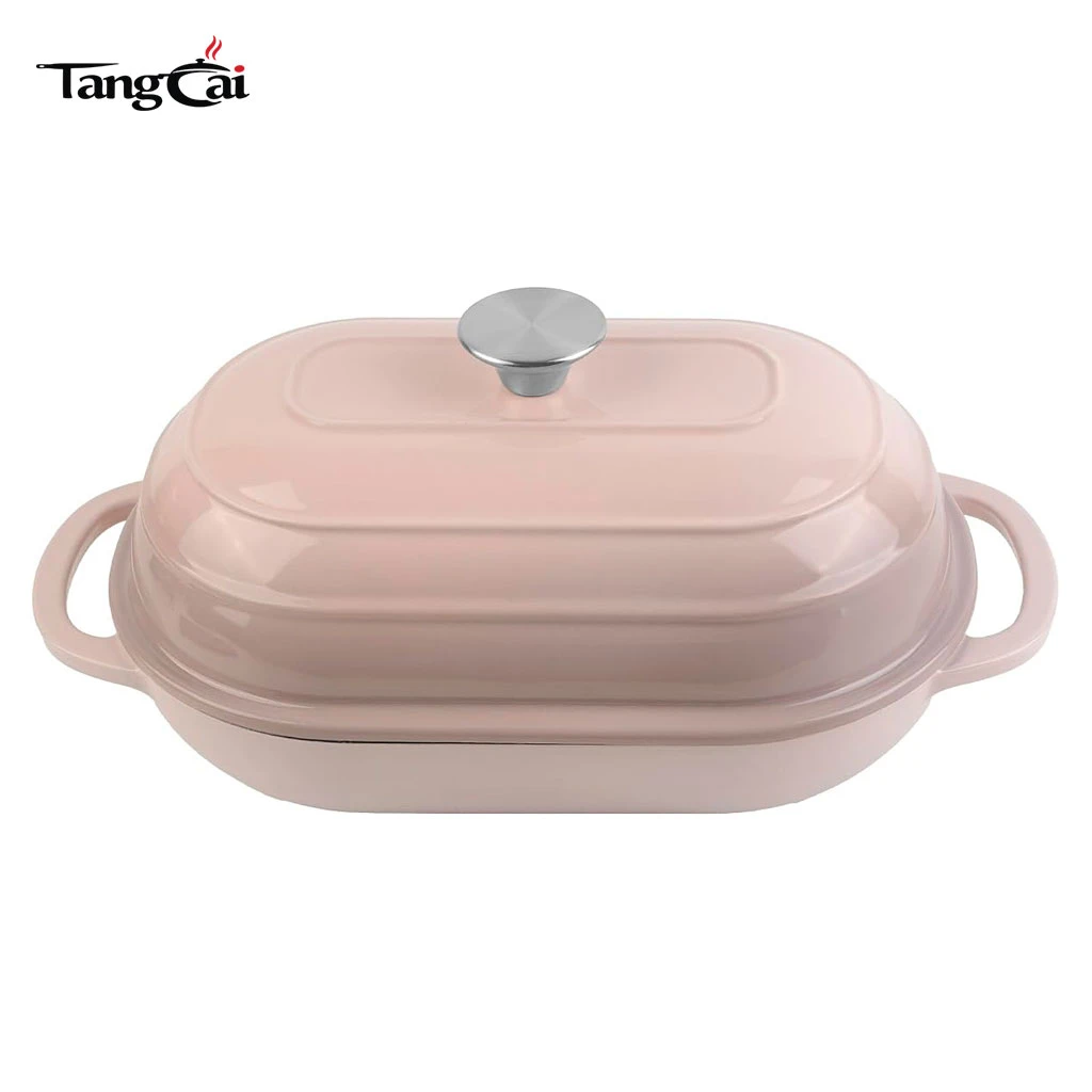 2026 Trending Bakeware 6QT Oval Enameled Cast Iron Bread Oven with Dome Lid