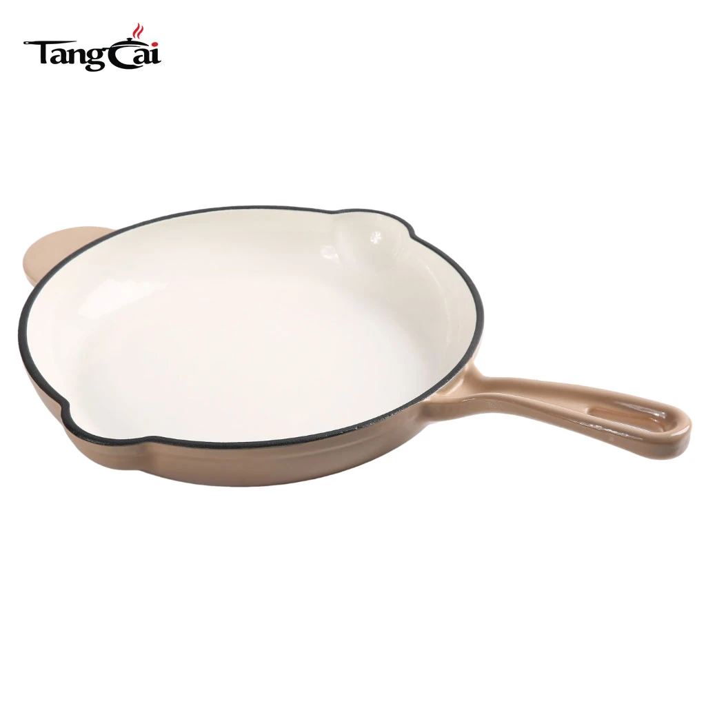 Premium 11 Inch Enamel Coated Round Cast Iron Fry Pan