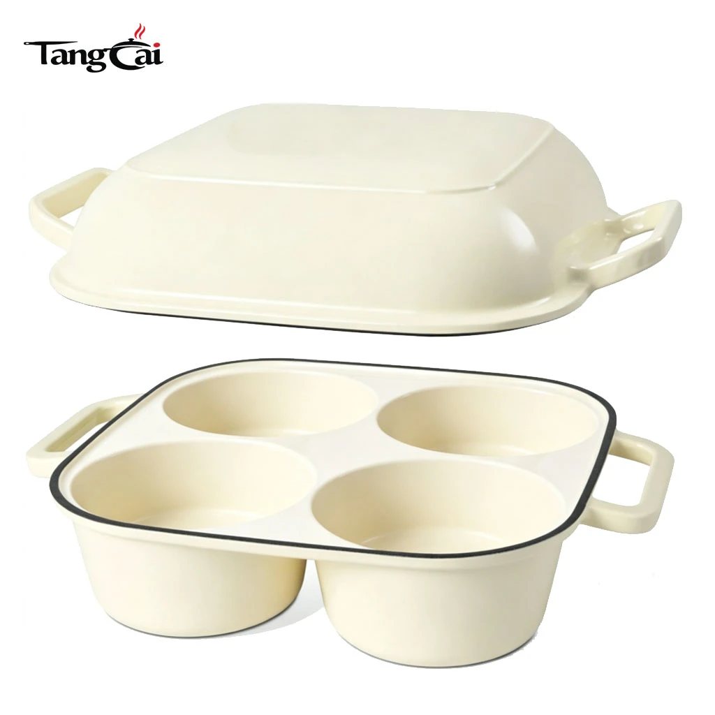 4-Cup Enameled Cast Iron Bread Pan, 2-in-1 Combo Cooker with Lid, Mini Sourdough Bread Baking Dish for Global Buyers