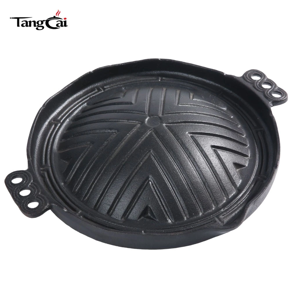 Outdoor Camping Korean Cast Iron BBQ Grill Plate