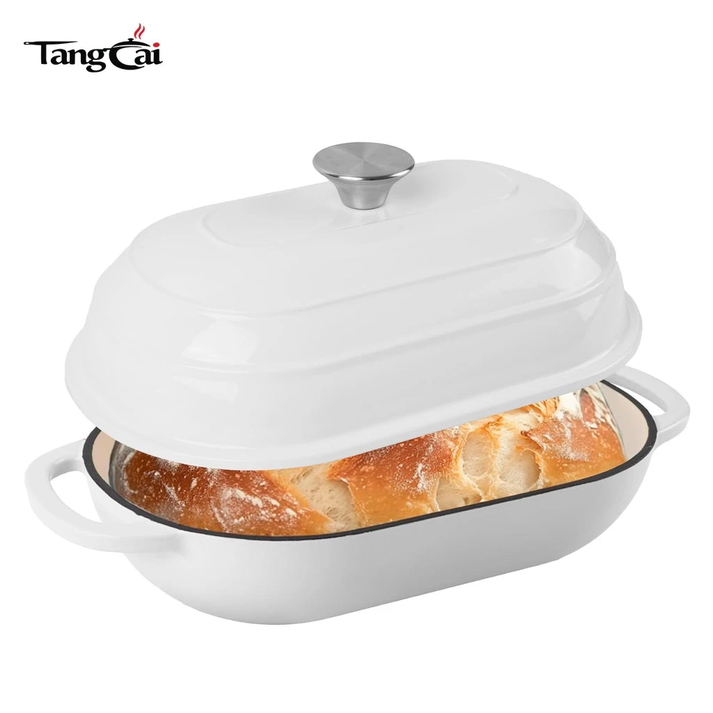 2026 Trending Bakeware 6QT Oval Enameled Cast Iron Bread Oven with Dome Lid