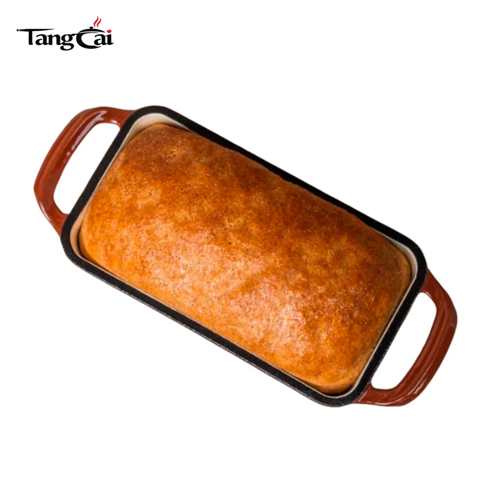 Custom Rectangular Enameled Cast Iron Loaf Baking Pan