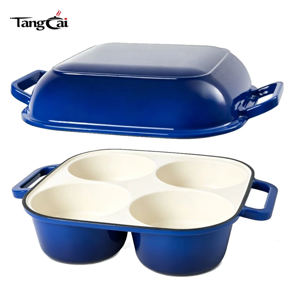 4-Cup Enameled Cast Iron Bread Pan, 2-in-1 Combo Cooker with Lid, Mini Sourdough Bread Baking Dish for Global Buyers