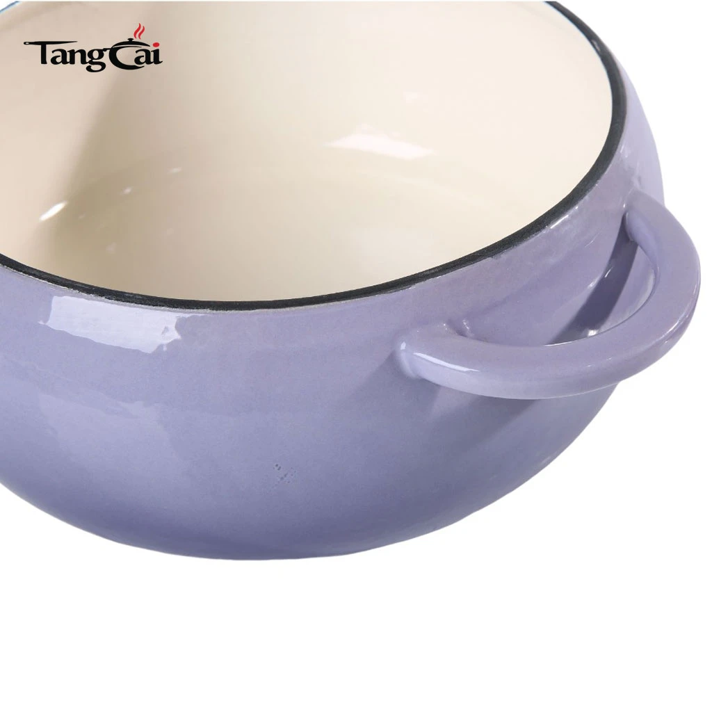 Premium Enamel Coated Cast Iron Round Big Belly Bean Pot for Slow Cooking