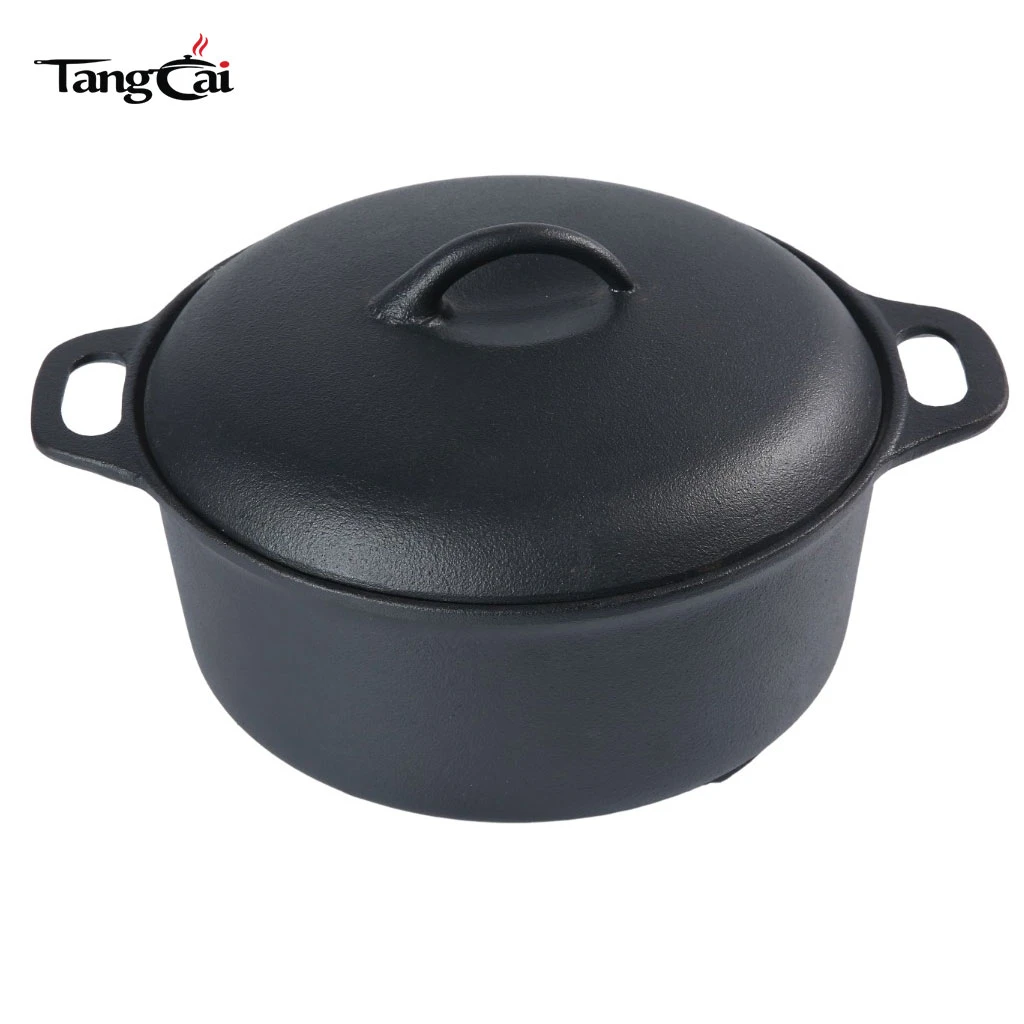 Wholesale Pre-Seasoned Cast Iron Dutch Oven Pot, Small Deep Round Camping Pot for Stews, Bread Baking & Slow Cooking