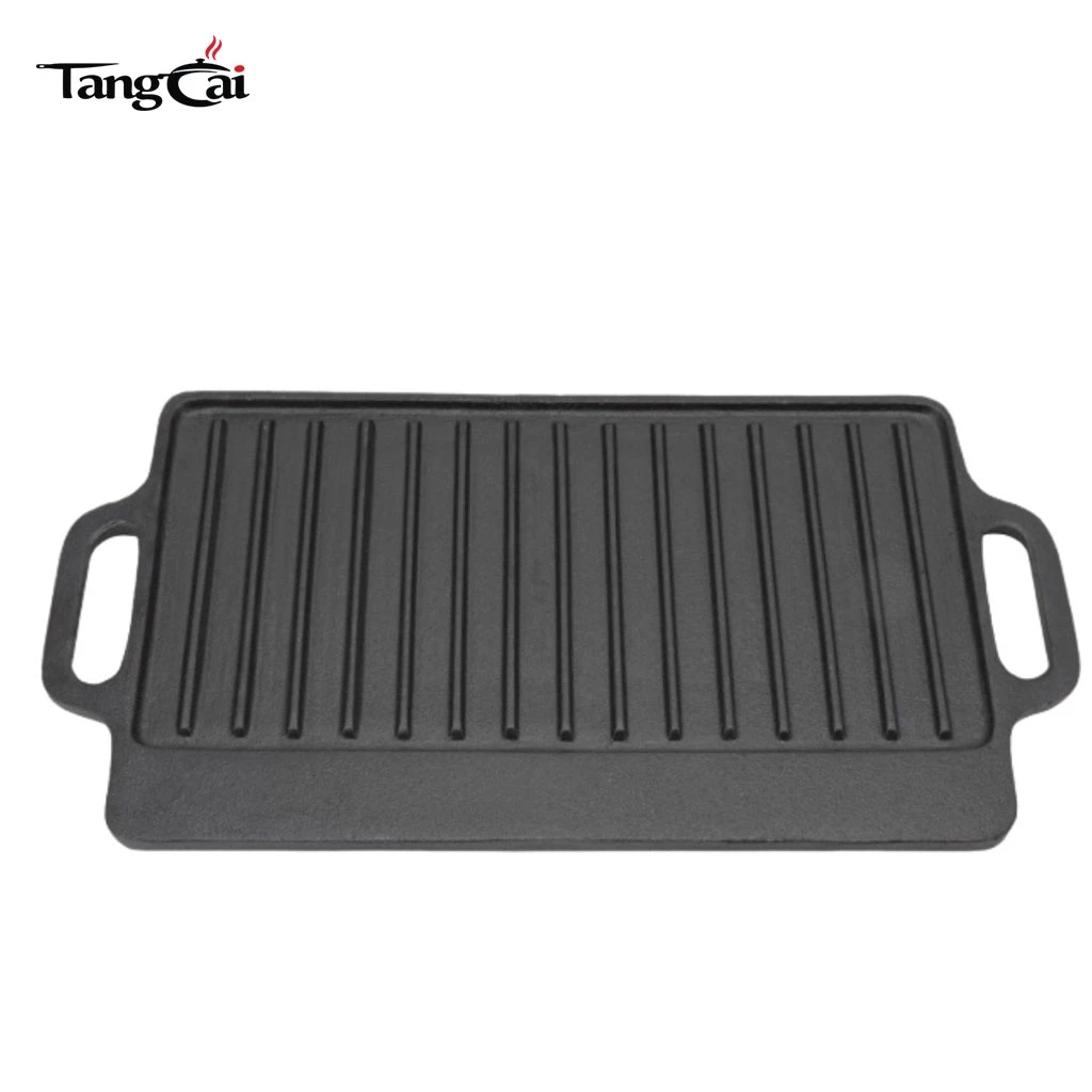 Wholesale Rectangular Cast Iron Reversible Grill BBQ Cast Iron Plancha Griddle Pan