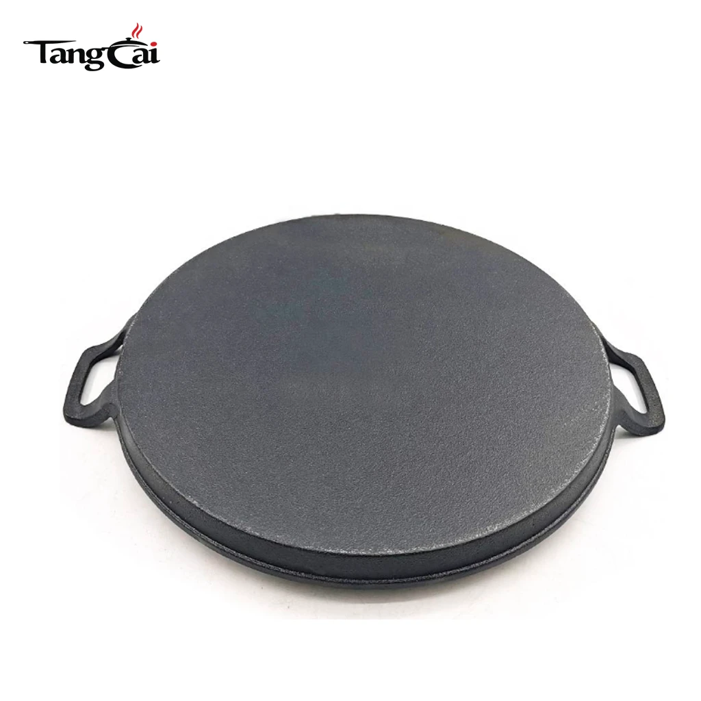 11 Inch Round Cast Iron Grill Pan - Pre-Seasoned Ridged Griddle Plate