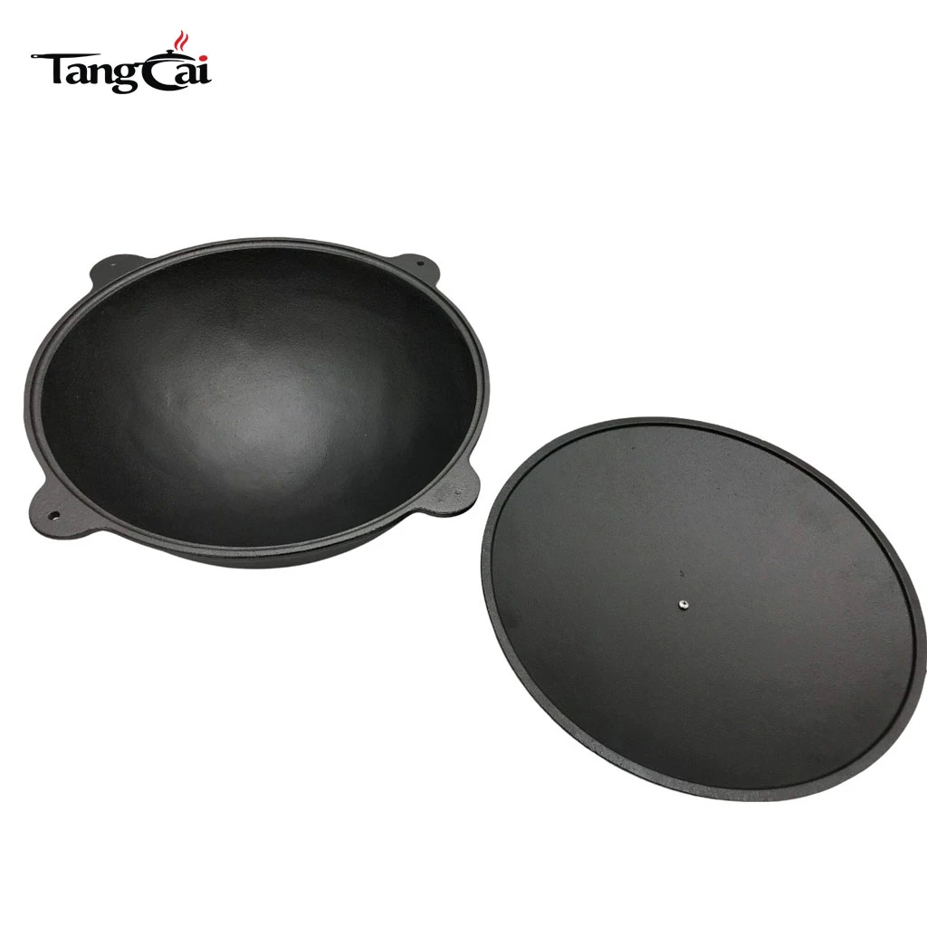 Custom Large 10.5L Cast Iron Uzbek Kazan Pot for Camping Cooking
