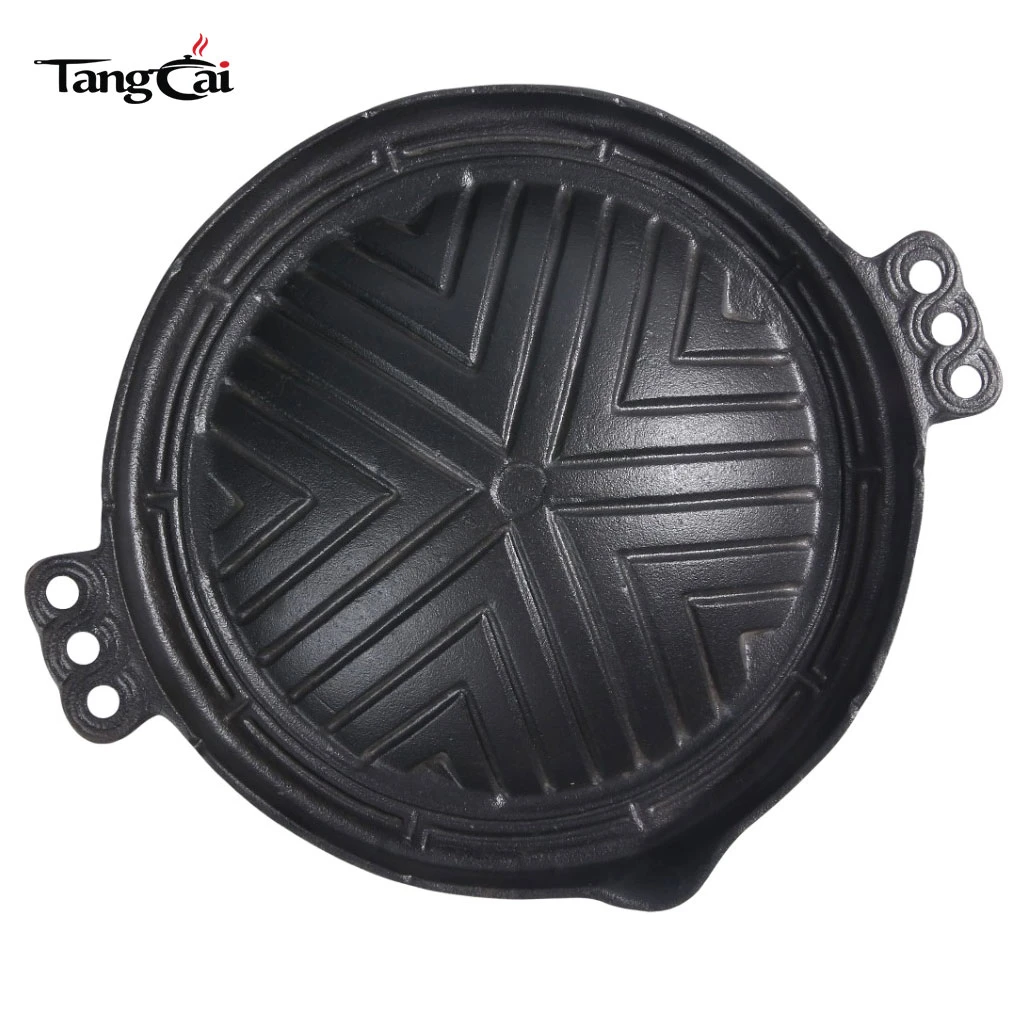 Outdoor Camping Korean Cast Iron BBQ Grill Plate