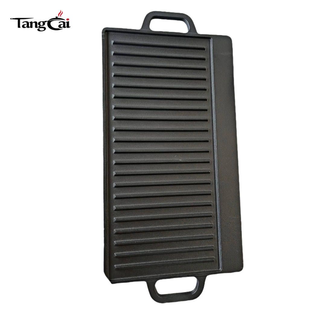 Wholesale Rectangular Cast Iron Reversible Grill BBQ Cast Iron Plancha Griddle Pan