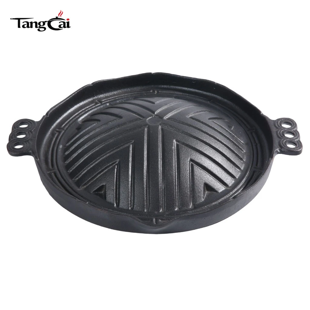 Outdoor Camping Korean Cast Iron BBQ Grill Plate