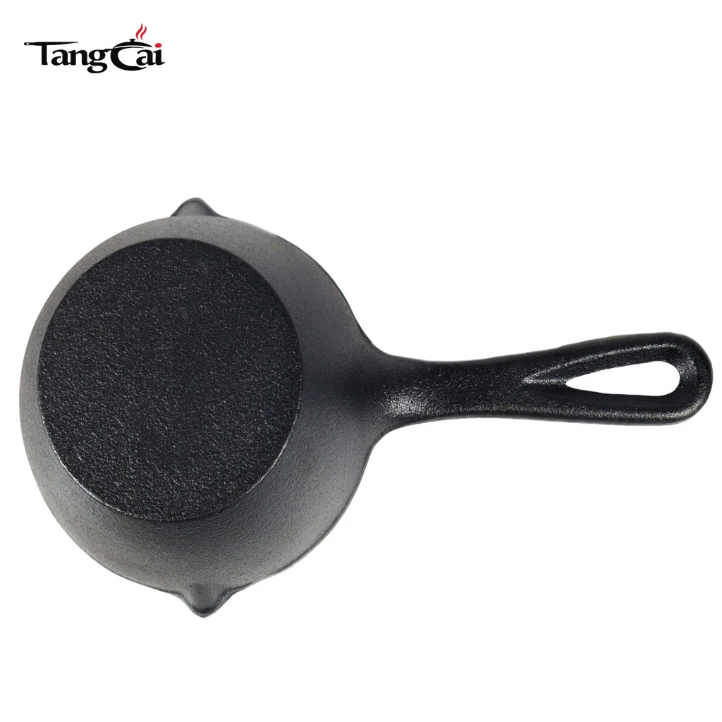 Pre-Seasoned Mini Cast Iron Melting Pot with Dual Pour Spouts & Hanging Handle