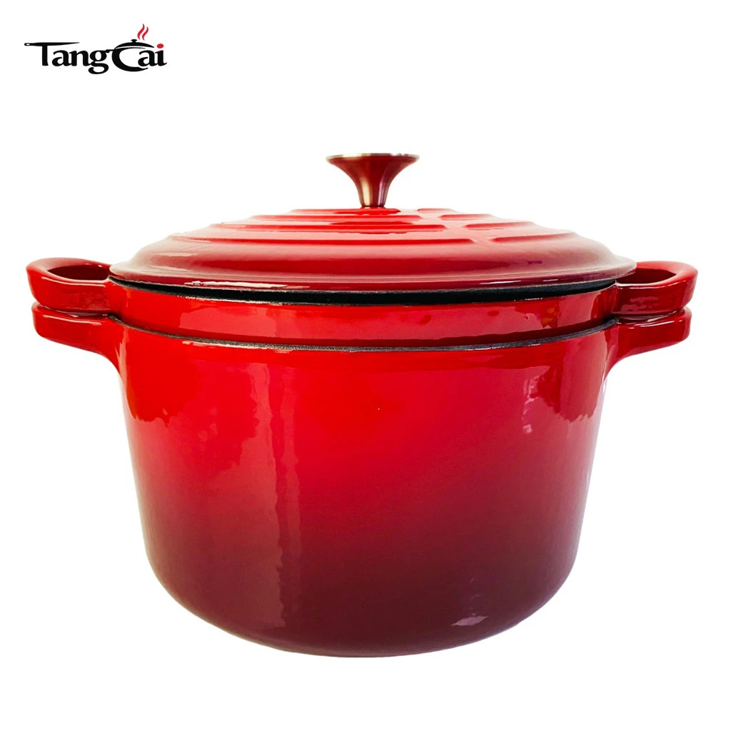 Stackable Enamel Cast Iron 2-in-1 Dutch Oven Set with Skillet Lid